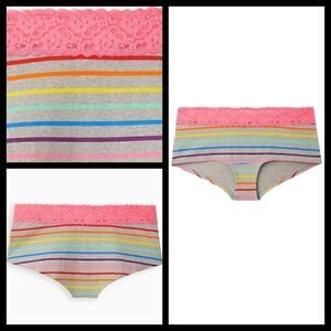 0X 12W Large Torrid Rainbow Boyshort Panty Pride Pink Lace Wide Band Summer Plus